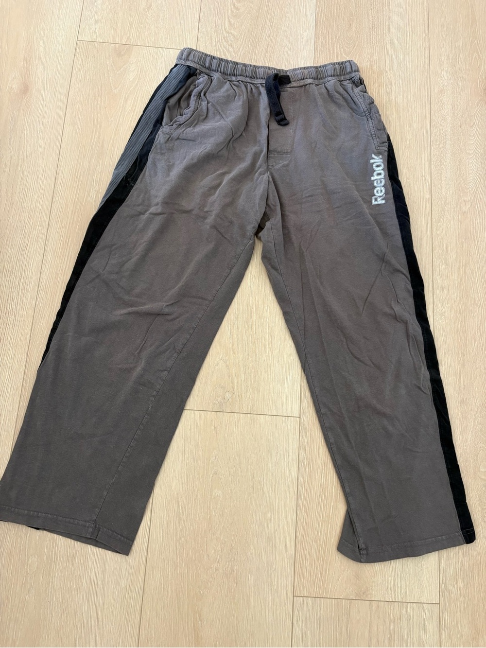 Reebok Men's Charcoal Joggers with Black Side Panels